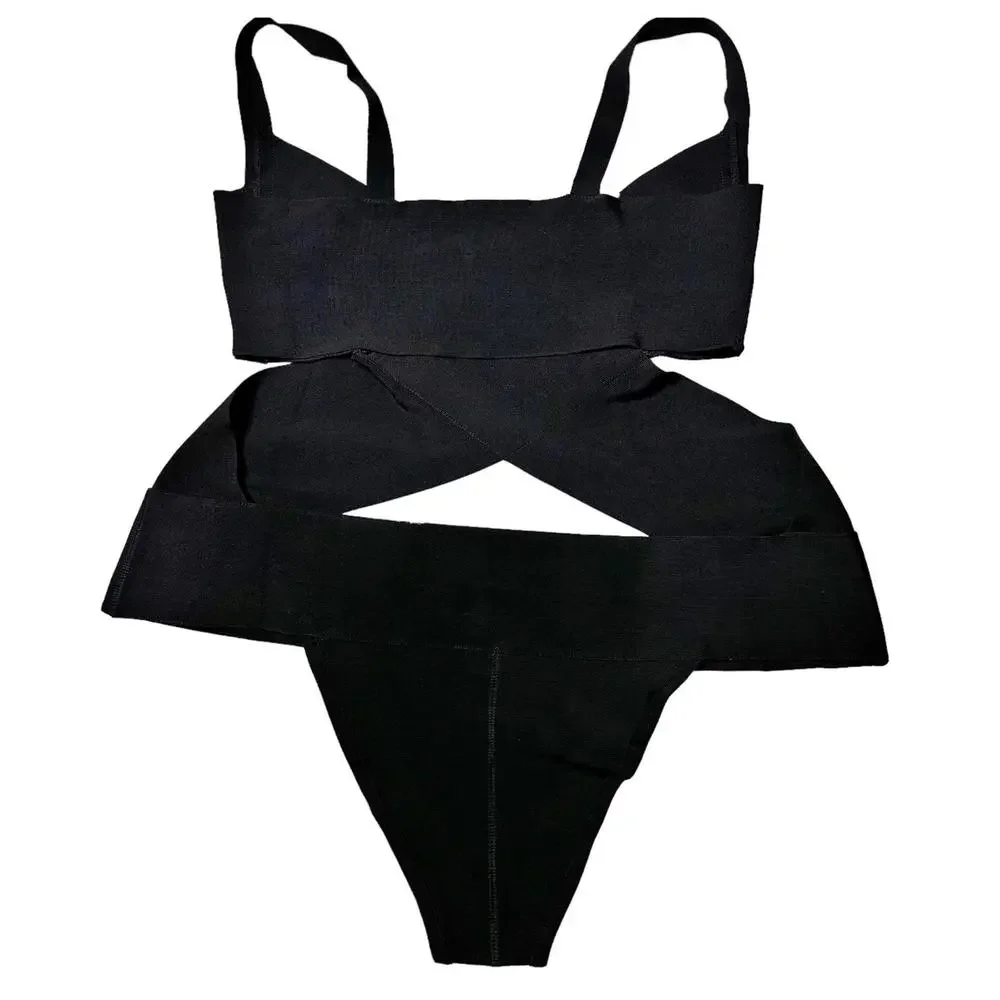 NWT Skims Knit Swim Monokini 1-Piece Swimsuit Onyx Womens 4X